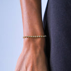 Round Zircon Tennis Bracelet, 17 cm, Steel