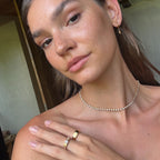 Round White Zircon Ribbed Ring — Aspen