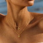 Round CZ Birthstone Necklace, 9 mm