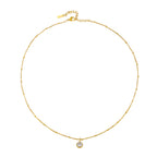 Round CZ Birthstone Necklace, 9 mm