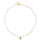 Round CZ Birthstone Necklace, 9 mm
