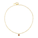 Round CZ Birthstone Necklace, 9 mm