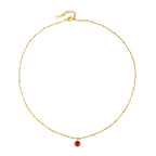 Round CZ Birthstone Necklace, 9 mm