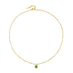 Round CZ Birthstone Necklace, 9 mm