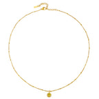 Round CZ Birthstone Necklace, 9 mm