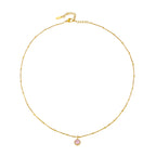 Round CZ Birthstone Necklace, 9 mm