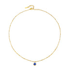 Round CZ Birthstone Necklace, 9 mm