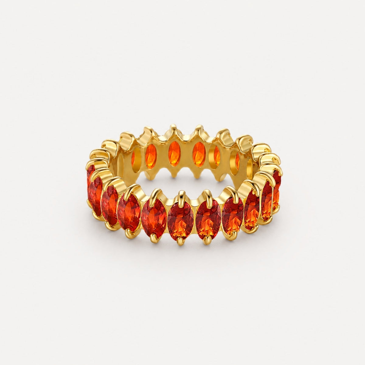 Birthstone-Color Cubic Zirconia Eternity Ring, 6.6 mm
