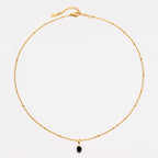 Oval Black Cubic Zirconia Pendant Necklace