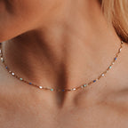 Blue and White Enamel Choker — Mykonos