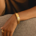 Layered Cuff Bracelet, 13 mm, 18K Gold PVD Steel — Linea