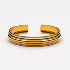 Layered Cuff Bracelet, 13 mm, 18K Gold PVD Steel — Linea