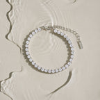 Zircon Tennis Bracelet, 4.1 mm Stones, Steel