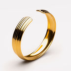 Layered Cuff Bracelet, 13 mm, 18K Gold PVD Steel — Linea