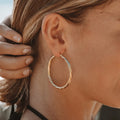 Large Twisted Hoop Earrings, 40 mm