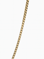 Men’s Square-Link Box Necklace, 55 cm, 18K Gold-Plated Steel