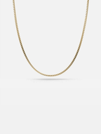 Men’s Square-Link Box Necklace, 55 cm, 18K Gold-Plated Steel