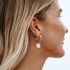 Chunky Freshwater Pearl Hoop Earrings, 18 mm