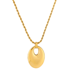 Oval Open Pendant Necklace, Stainless Steel — Reverie