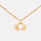 Opal Crab Pendant Necklace, Stainless Steel