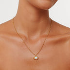 Opal Crab Pendant Necklace, Stainless Steel