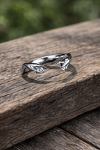 Creation of Adam Adjustable Hands Ring, Silver-Plated