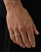 Crown of Thorns Openwork Ring, Silver-Tone Stainless Steel