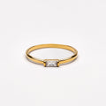 Horizontal Zircon Solitaire Ring, Steel