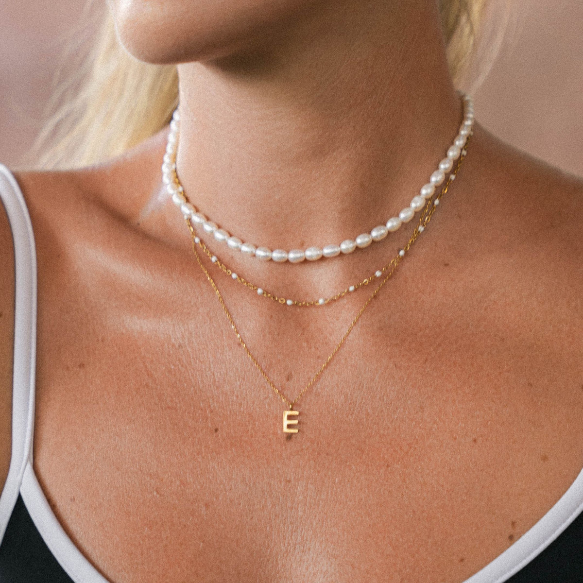 Initial Letter Pendant Necklace, A–Z, 45 cm