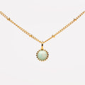 Round Mint Opal Pendant Necklace, 6 mm