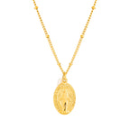 Oval Devotional Medal and Pearl Necklace — Faith