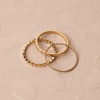 Three Textured Stacking Rings Set — Daily