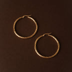 Large Twisted Hoop Earrings, 40 mm