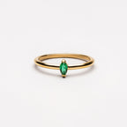 Green Marquise Stone Solitaire Ring, Steel
