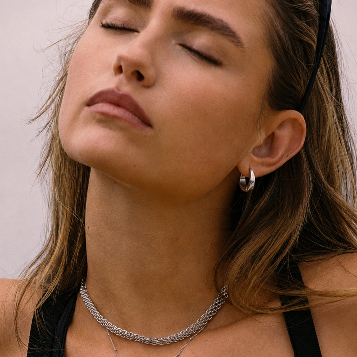 Teardrop Hoop Earrings, 17.5 mm, Steel