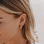 Teardrop Hoop Earrings, 17.5 mm, Steel