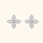 Four-Petal Crystal Stud Earrings — Nicole