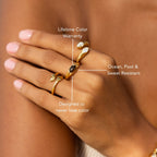 Oval Tiger Eye Ring, Sculpted Steel Band