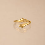 Adjustable Hug Hands Ring, Steel — Embrace