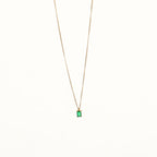 Green Rectangular Stone Necklace, 6 × 4 mm