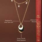 Oval Open Pendant Necklace, Stainless Steel — Reverie