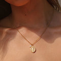 Oval Devotional Medal and Pearl Necklace — Faith