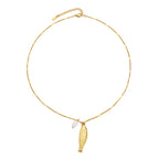 Fish and Freshwater Pearl Pendant Necklace