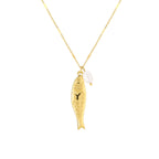 Fish and Freshwater Pearl Pendant Necklace