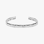 Floral Engraved Open Cuff Bracelet, Steel — Flora