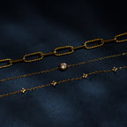 Quatrefoil Zircon Station Bracelet, Steel