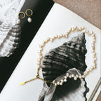 Hammered Pearl Hoop Earrings, 12 mm