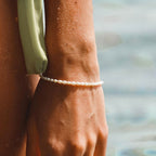 Freshwater Pearl Bracelet, 16–20 cm, Steel
