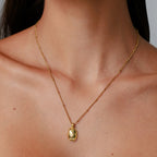 Scarab Pendant Necklace, 22 mm, Steel