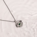 Green Stone Coin Pendant Necklace — Gaia